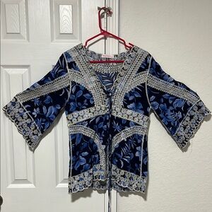 Floral Blue Women's Top
